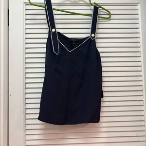 rag & bone Navy Sleeveless Top with White Trim